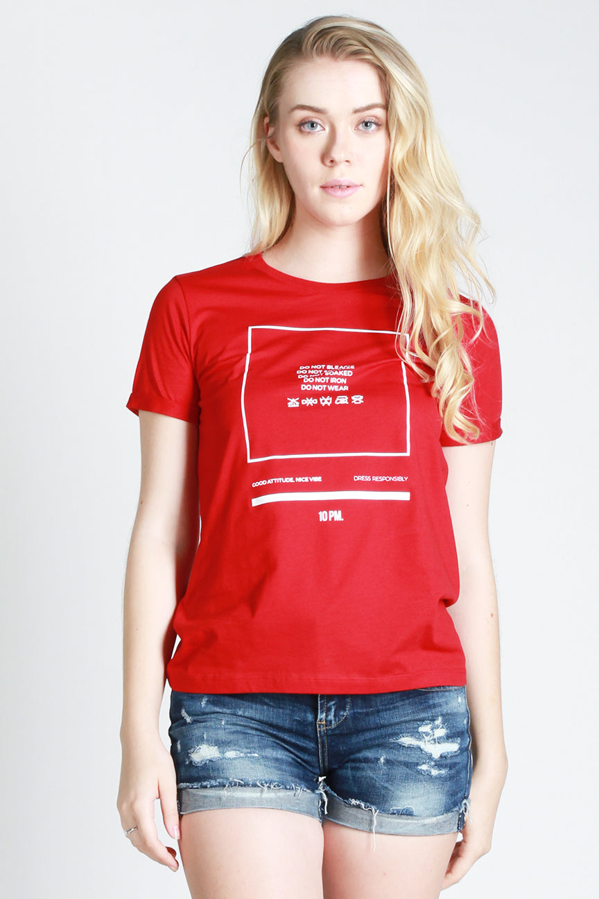 T-Shirt Lengan Pendek Bleach Red