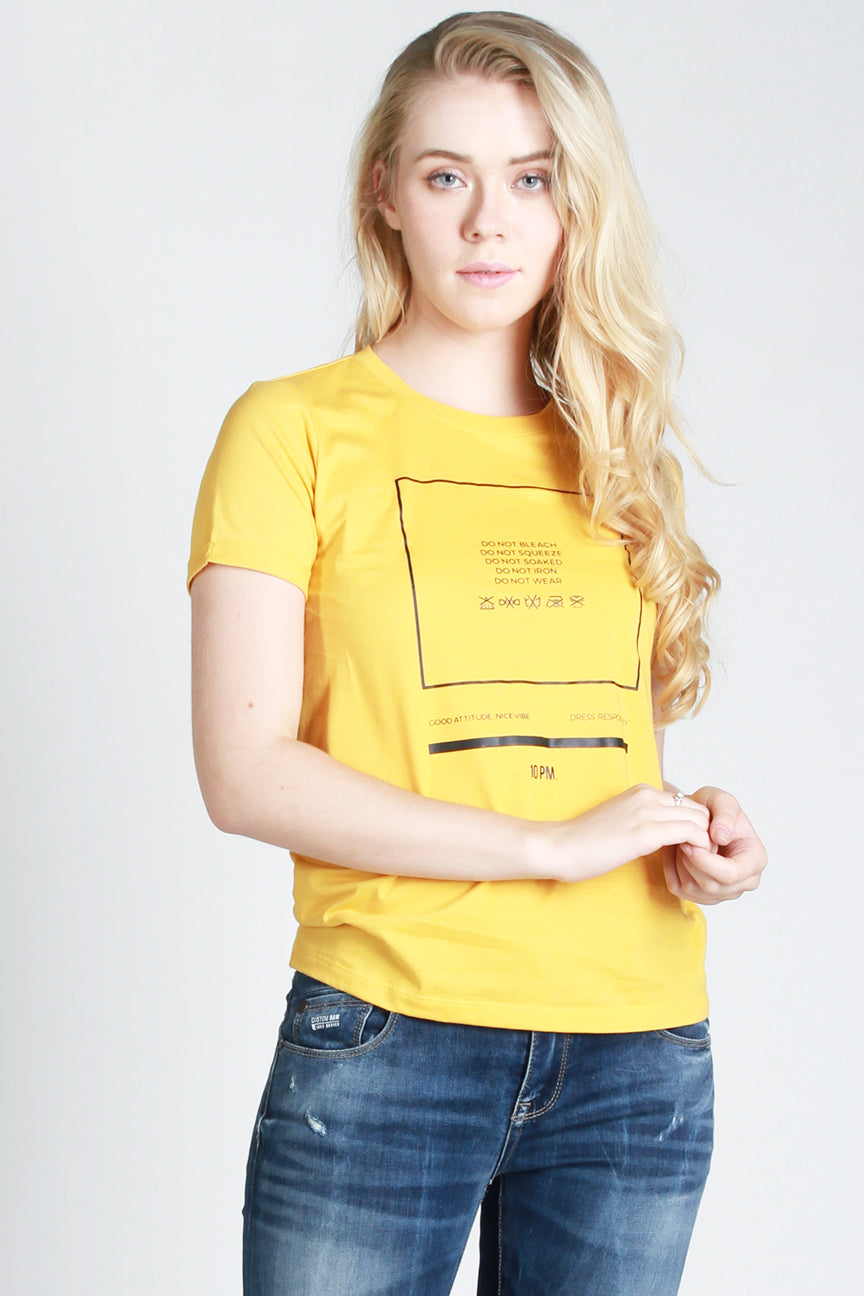 T-Shirt Lengan Pendek Bleach Mustard