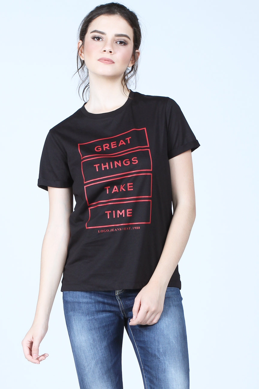 T-Shirt Lengan Pendek Take Time Black