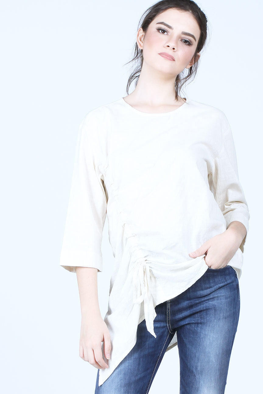 Kemeja Lengan Panjang Ava Cream