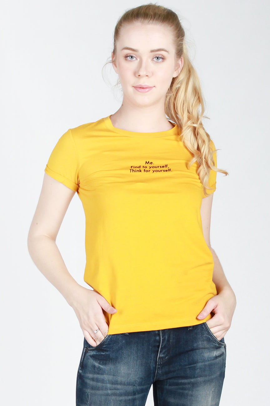 T-Shirt Lengan Pendek Self Mustard