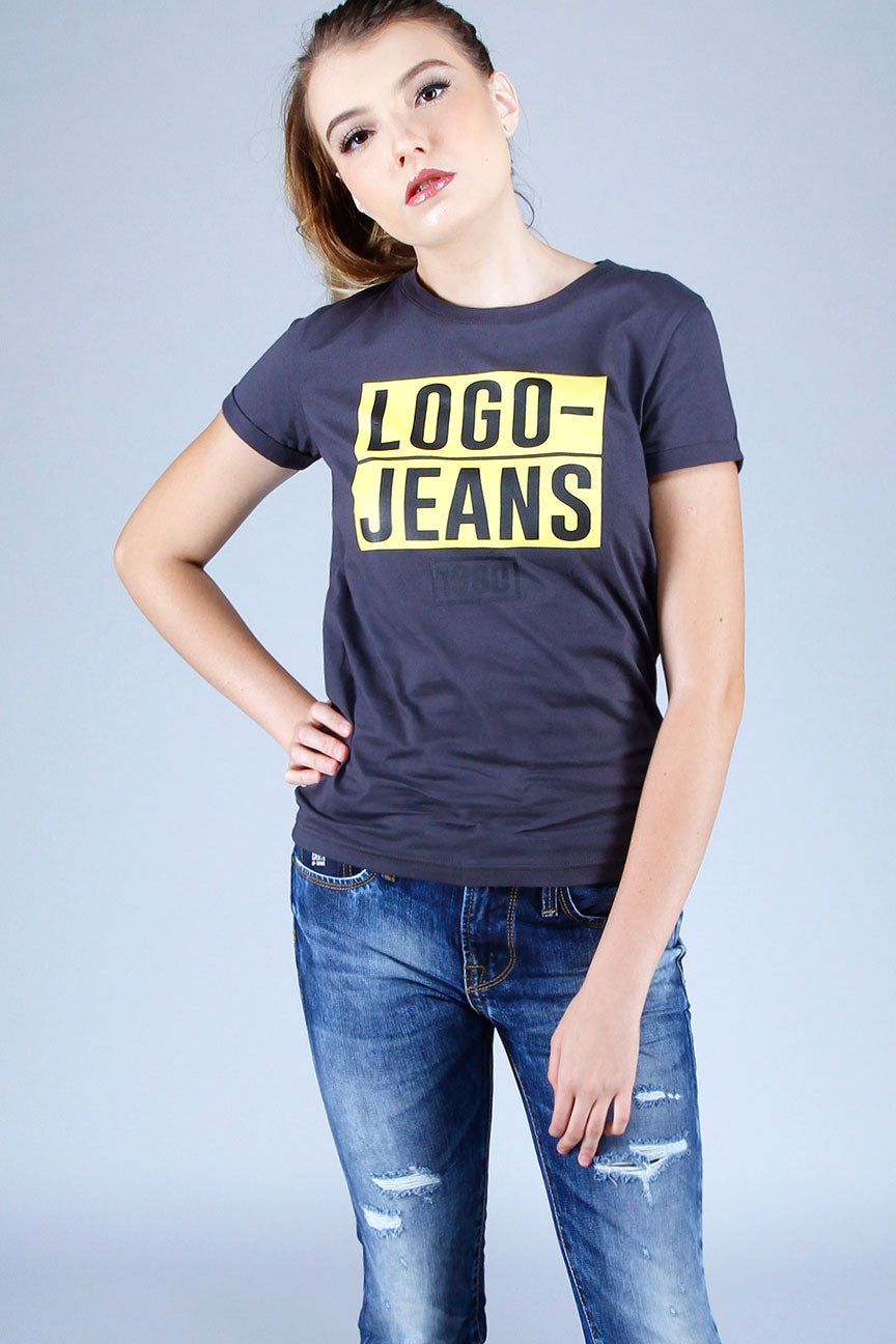 T-Shirt Lengan Pendek Queva Dark Grey