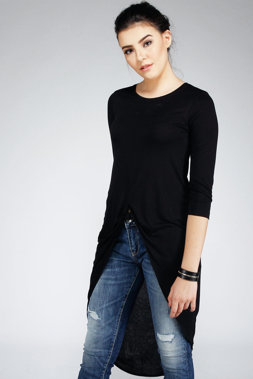 T-Shirt Lengan Panjang Wisteria Black