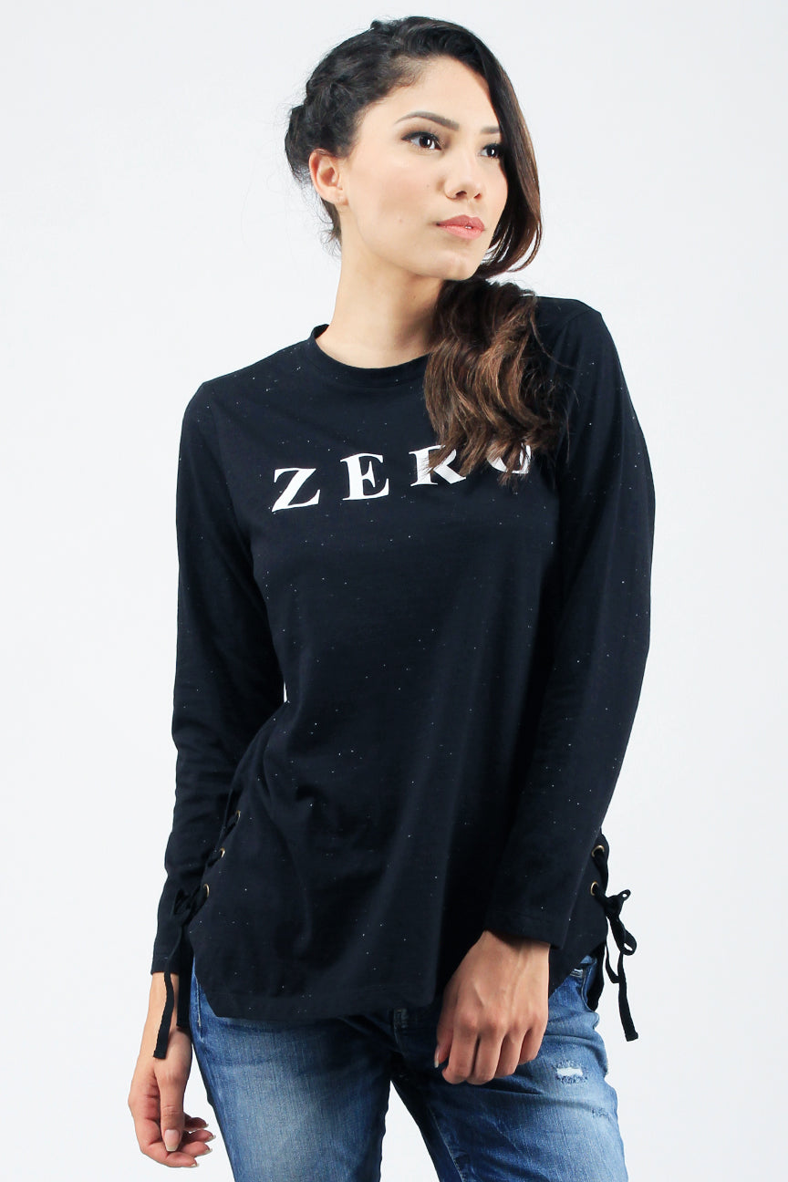 T-Shirt Lengan Panjang Zero Black