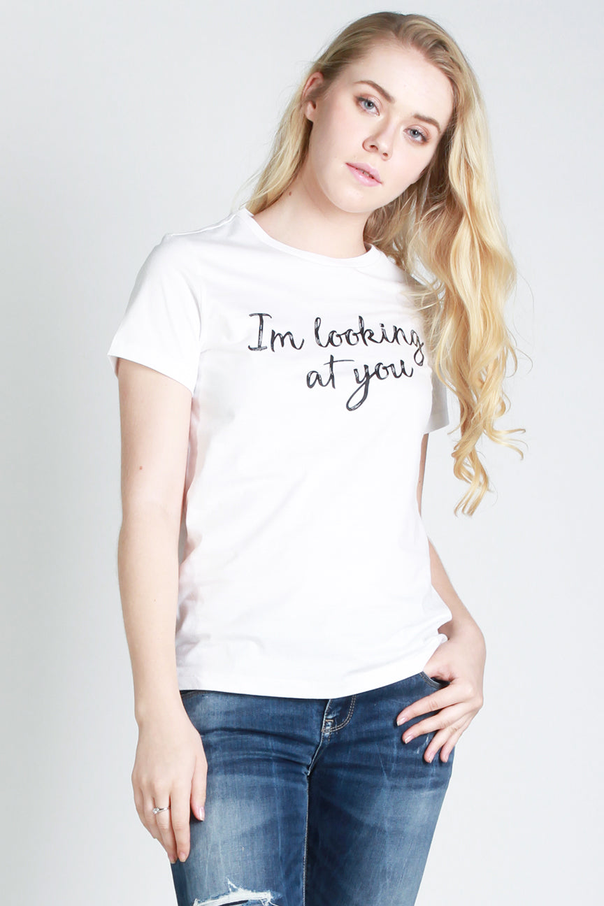 T-Shirt Lengan Pendek Looking Offwhite