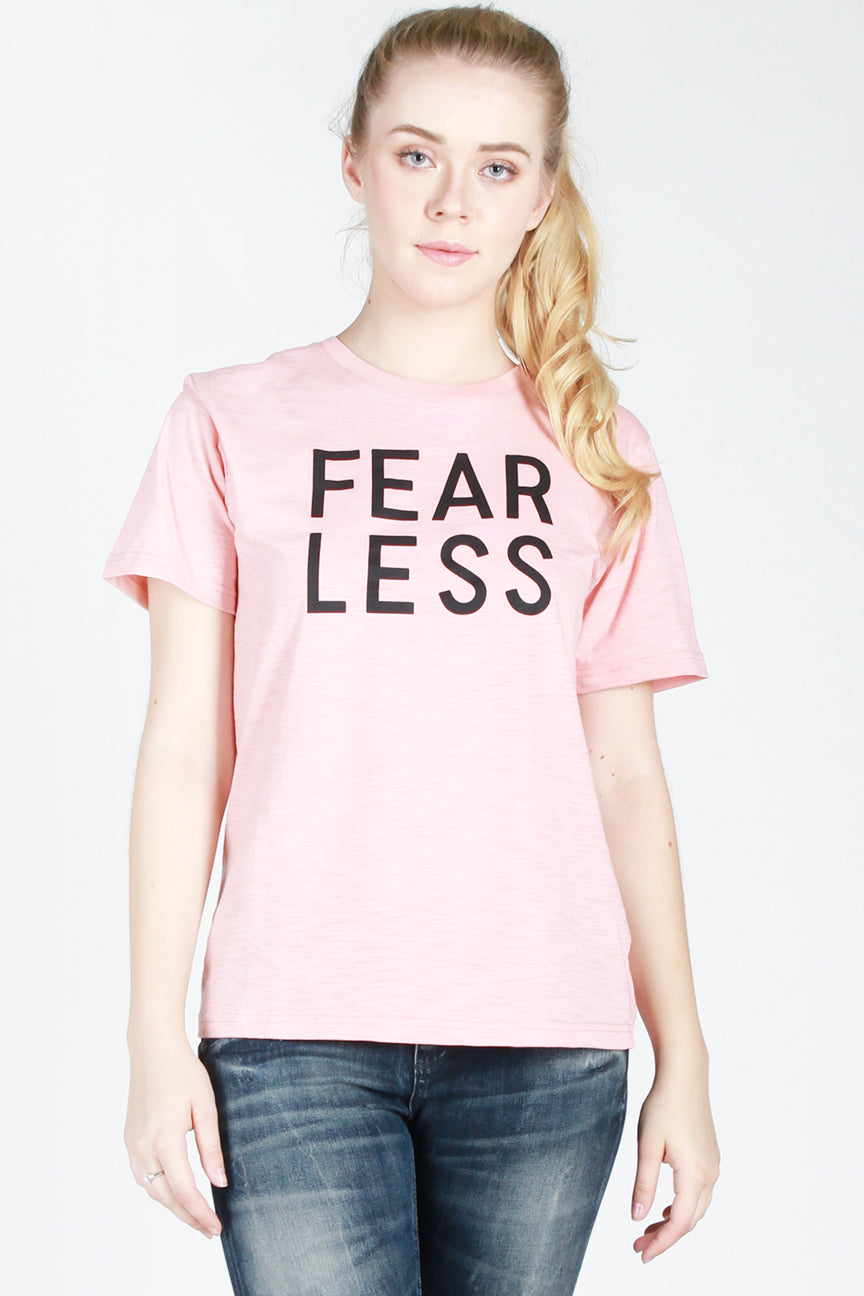 T-Shirt Lengan Pendek Fearless Pink