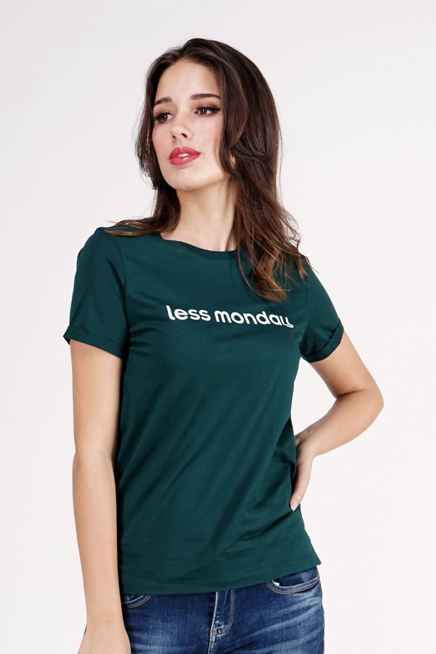 T-Shirt Lengan Pendek Less Monday Dark Green