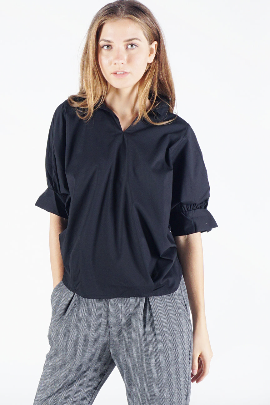Kemeja Lengan Panjang Charcoal Black