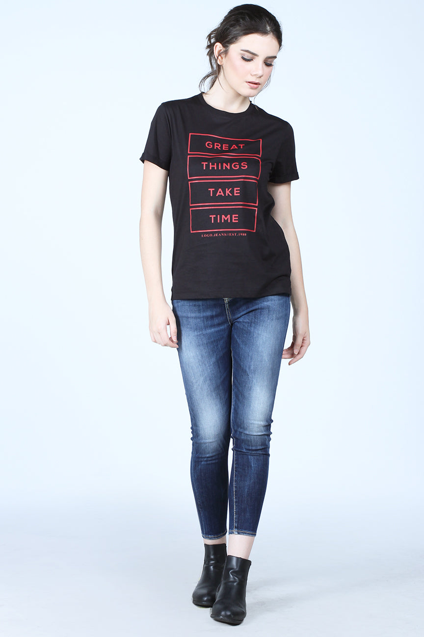 T-Shirt Lengan Pendek Take Time Black