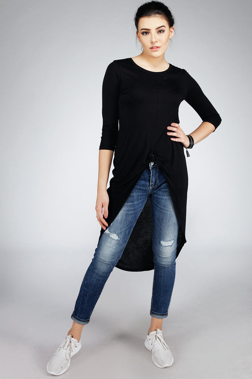 T-Shirt Lengan Panjang Wisteria Black