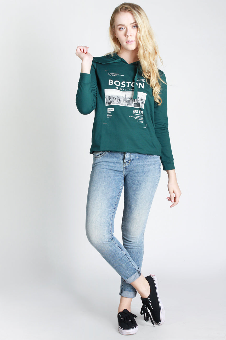 Sweater Hoodie Boston Green