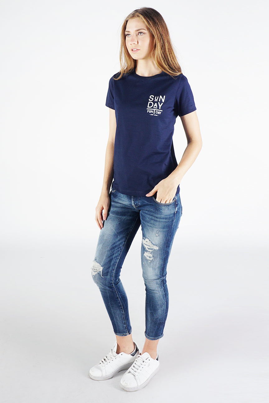 T-Shirt Lengan Pendek Funday Navy