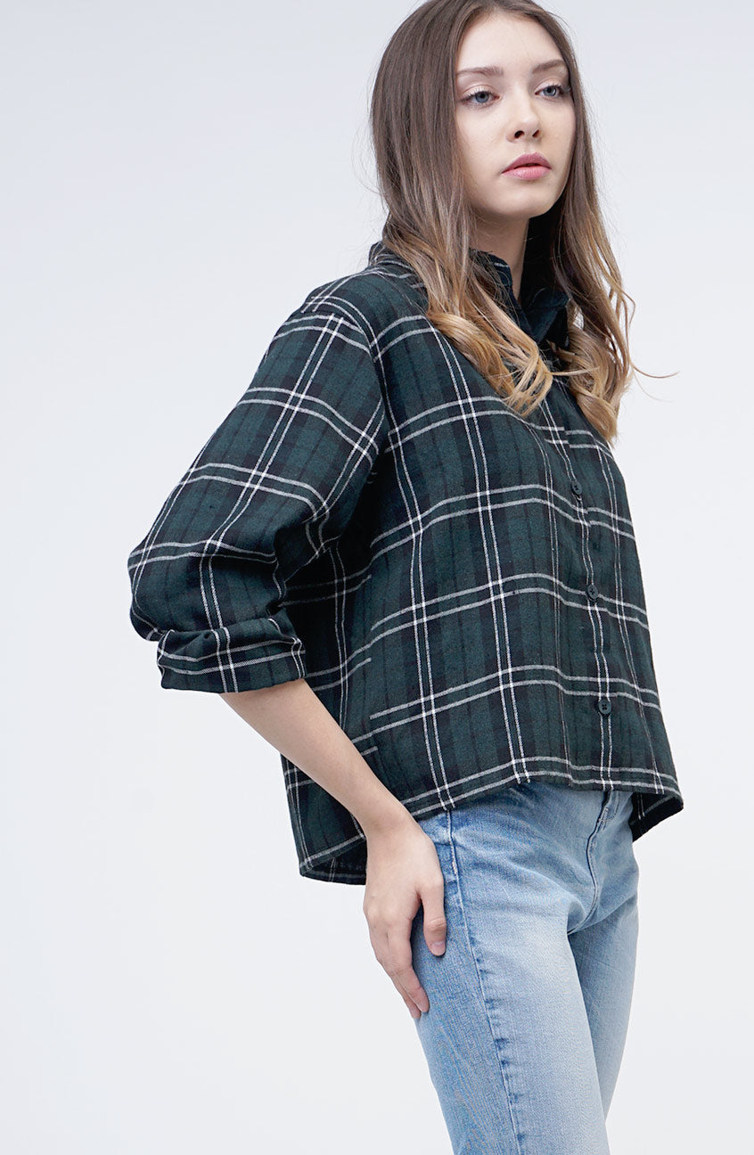 Kemeja Flanel Miura Green Black