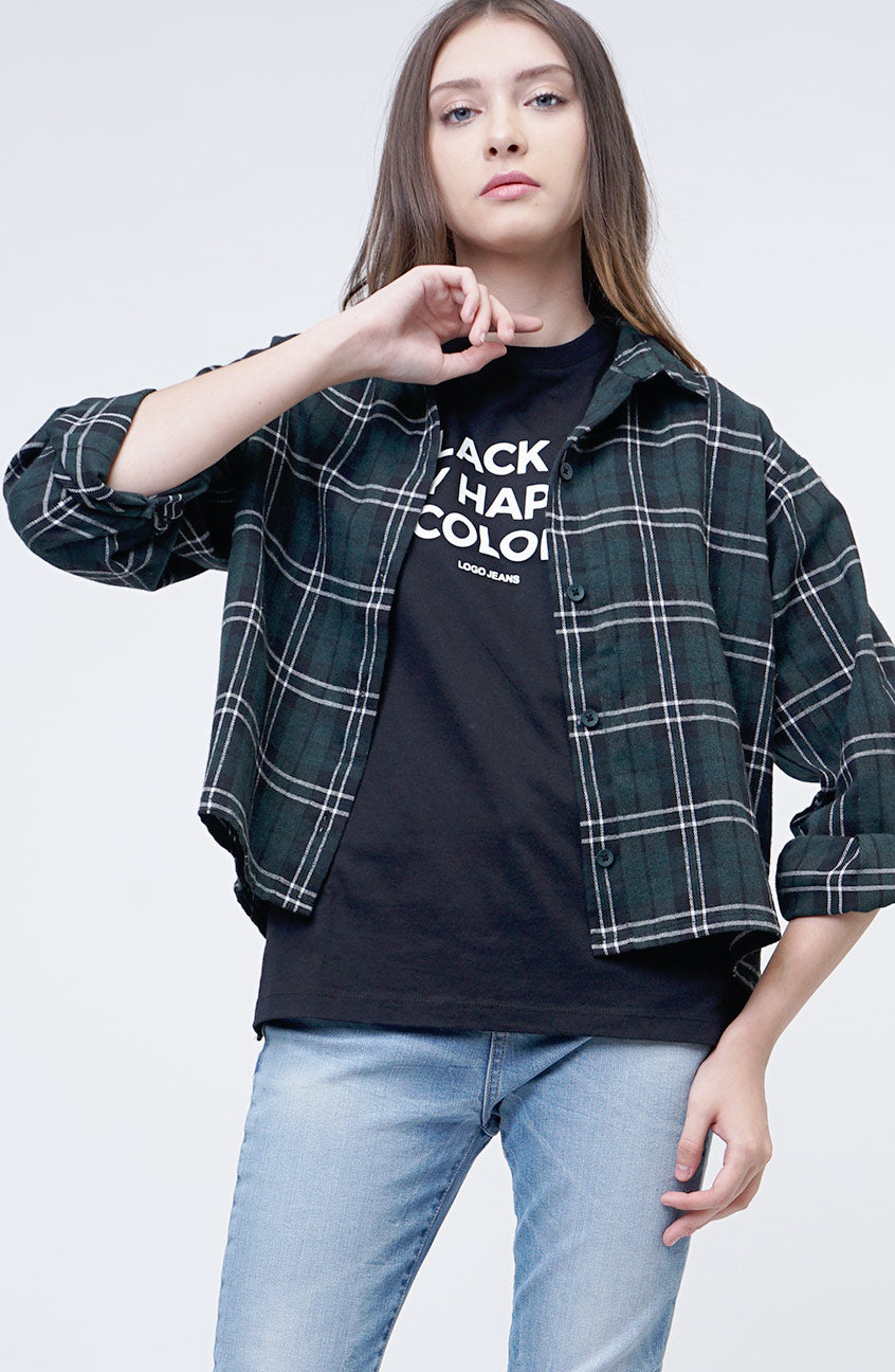 Kemeja Flanel Miura Green Black