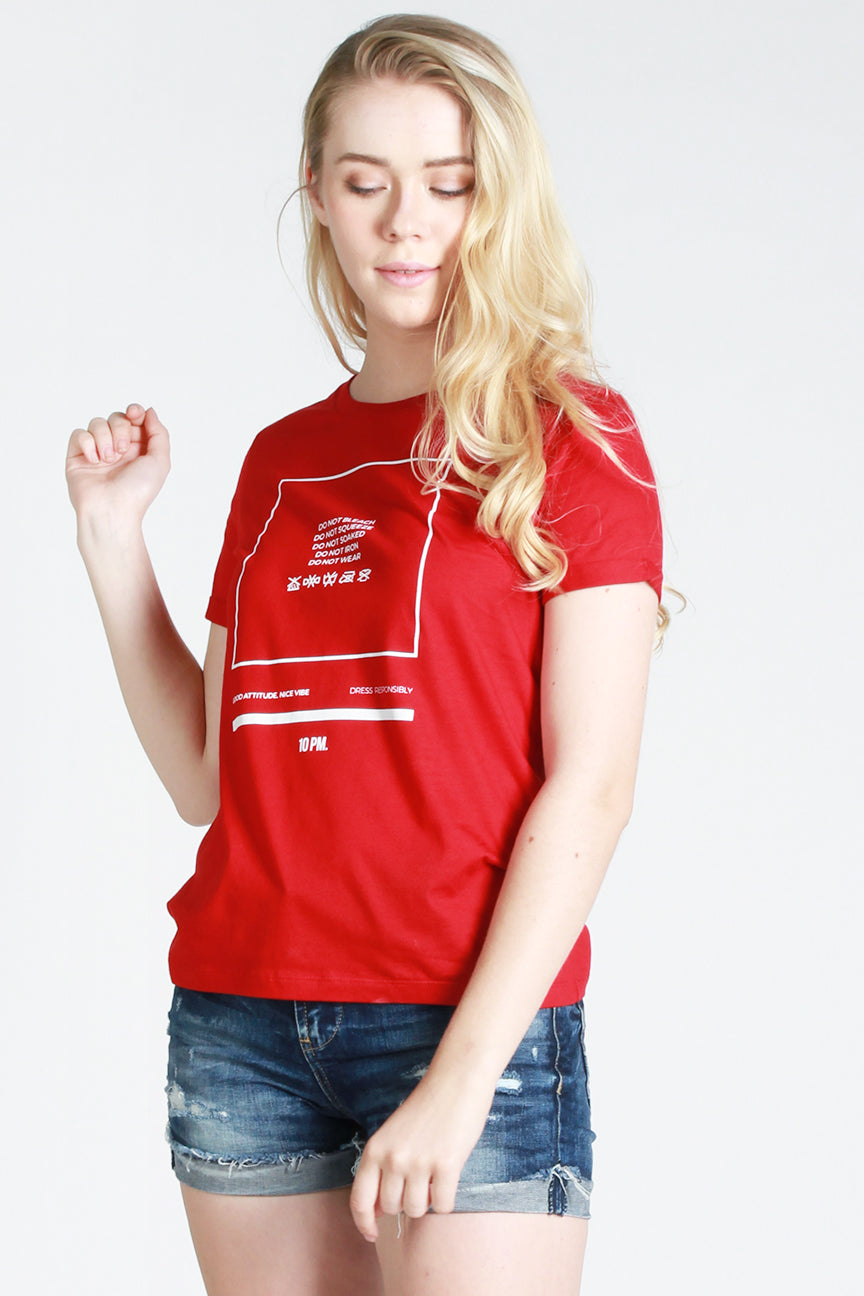 T-Shirt Lengan Pendek Bleach Red