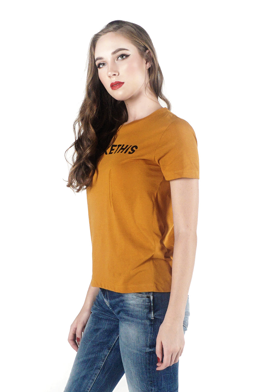 T-Shirt Lengan Pendek Wonder Dark Mustard