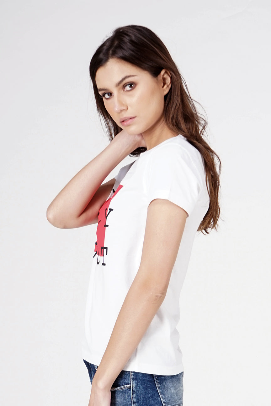 T-Shirt Lengan Pendek Cora Offwhite
